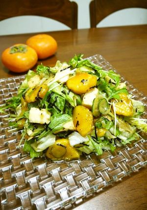 柿とはんぺんのシャキシャキサラダ♪-レシピのメイン写真
