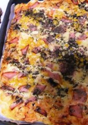 クッキングシートｄｅ手作りピザ-レシピのメイン写真