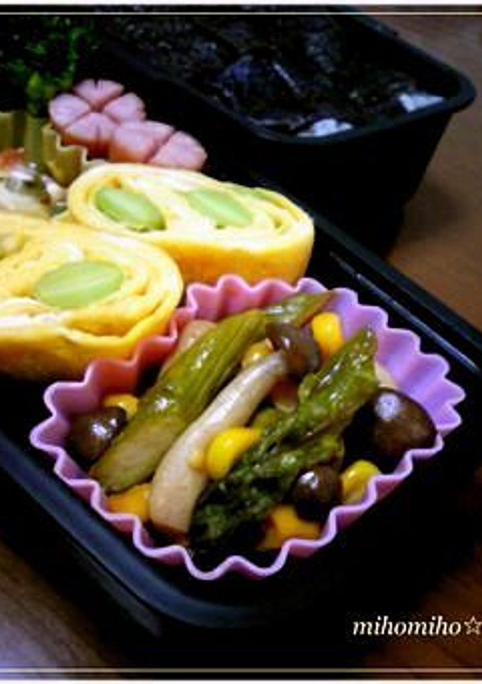 お弁当に☆アスパラときのこのマヨポン炒め-レシピのメイン写真