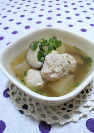 母の味*豆腐入り鶏団子と冬瓜のスープ*-レシピのメイン写真