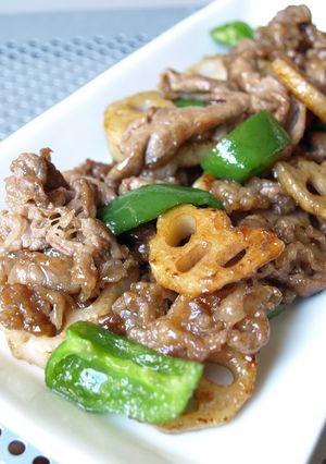 牛肉とれんこんの甘辛Ｗソース炒め-レシピのメイン写真