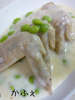 簡単 手羽先と枝豆のクリーム煮-レシピのメイン写真