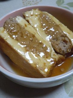 厚揚げの肉詰め煮-レシピのメイン写真