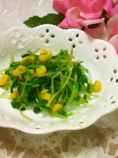 豆苗とコーンのナムル-レシピのメイン写真