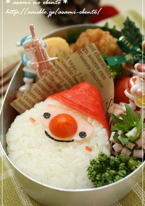 キャラ弁☆クリスマスに簡単サンタおにぎり-レシピのメイン写真