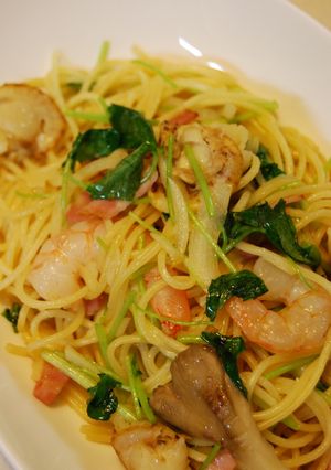 *海老とベビーホタテの柚子胡椒パスタ*-レシピのメイン写真