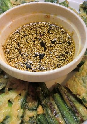 材料ニラだけ！サックサク♪簡単チヂミ♪-レシピのメイン写真