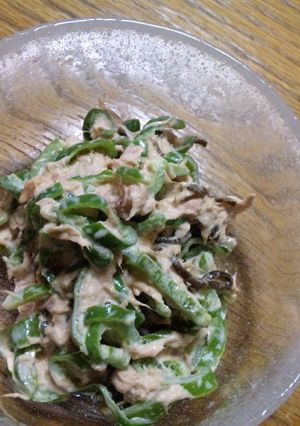 レンジで簡単♪ピーマンと塩昆布のツナ和え-レシピのメイン写真