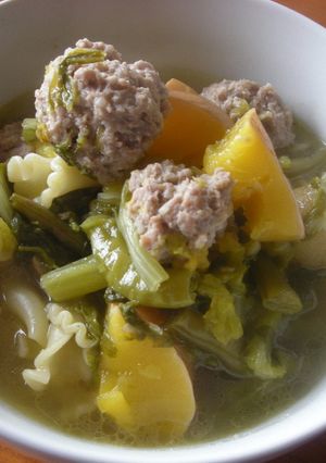 豚ミンチボールで野菜たっぷりスープ♪-レシピのメイン写真