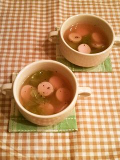 レタスと魚肉ソーセージのスープ-レシピのメイン写真