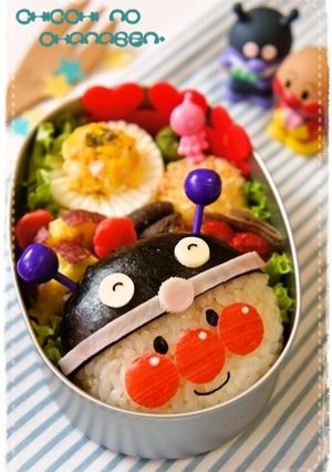 ＊キャラ弁＊　バイキン頭巾なアンパンマン-レシピのメイン写真