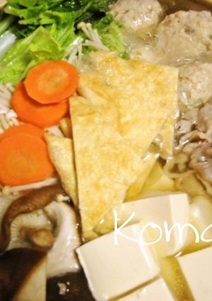 レンコンごろごろ　　お鍋に鶏つくね団子　-レシピのメイン写真