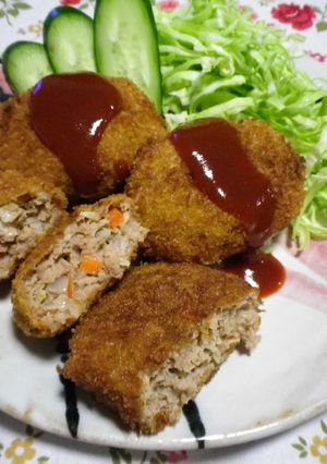 ＊簡単☆野菜たっぷり！満腹メンチカツ！＊-レシピのメイン写真