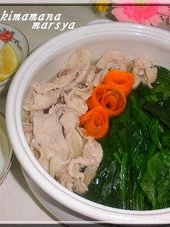 簡単!おいしい♪ほうれん草と豚肉の常夜鍋-レシピのメイン写真