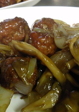 舞茸と玉ねぎたっぷりの甘酢肉団子-レシピのメイン写真