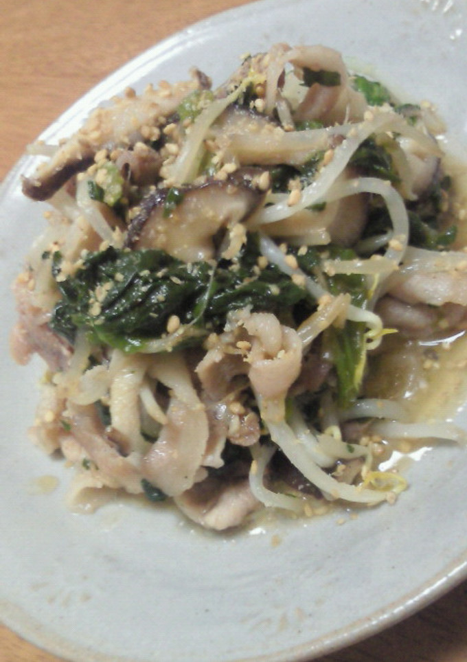 ☆しいたけとほうれん草の豚肉炒め☆-レシピのメイン写真