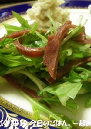 水菜と牛タン燻製のサラダ-レシピのメイン写真