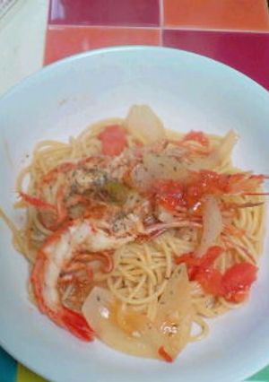 殻ごとエビパスタ-レシピのメイン写真