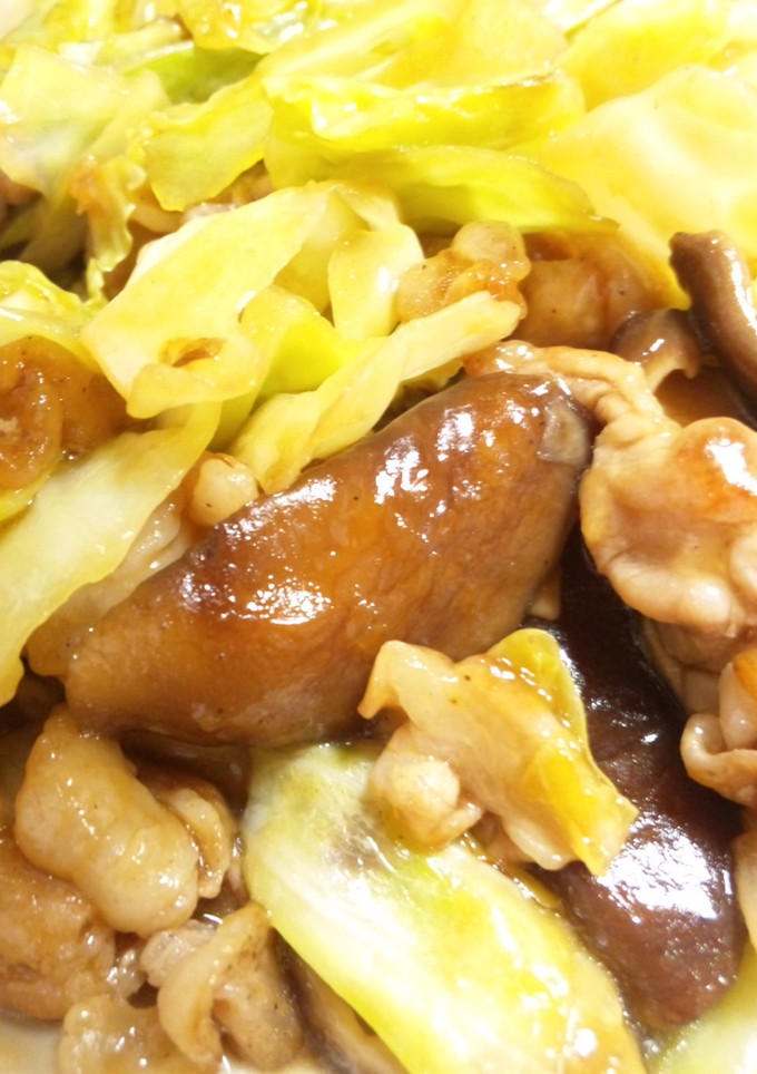 ★キャベツと椎茸と豚肉の甘辛炒め★-レシピのメイン写真