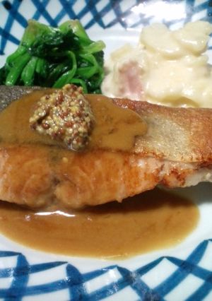秋鮭のソテーWマスタードバタポン-レシピのメイン写真