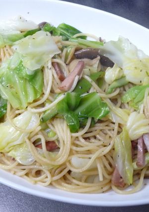 キャベツがメインのきのこのパスタ-レシピのメイン写真