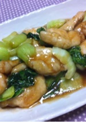 柔らか鶏肉と青梗菜のオイスターソース炒め-レシピのメイン写真