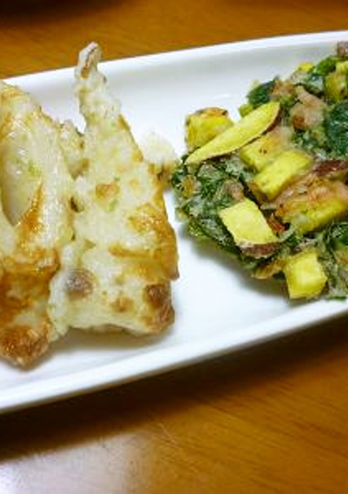 さつま芋とダイコンの葉のかき揚げ♪-レシピのメイン写真