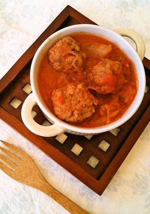 春雨と豚団子の味噌トマト煮-レシピのメイン写真