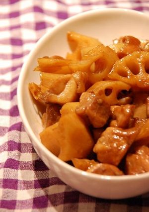 甘めが美味しい♪鶏とレンコンの甘辛煮☆-レシピのメイン写真