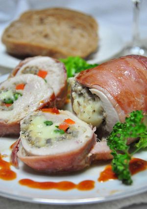 チーズとキノコのチキンロール-レシピのメイン写真