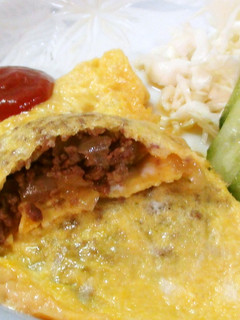 ご飯がすすむ☆玉ねぎ&ひき肉オムレツ☆-レシピのメイン写真