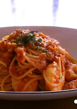 海老トマトクリームパスタ● トマトソース-レシピのメイン写真