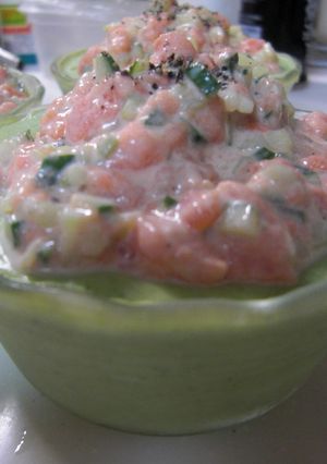 ブロッコリームース❤サーモンタルタル添え-レシピのメイン写真