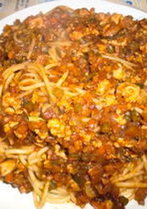 鶏ミンチ・野菜たっぷりなボロネーゼパスタ-レシピのメイン写真