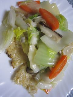ノンフライおこげの中華餡かけ-レシピのメイン写真