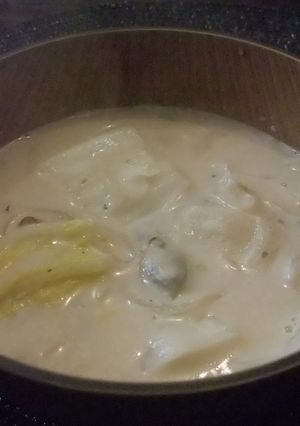 鍋の残りで『牡蠣と白菜のクリームスープ』-レシピのメイン写真