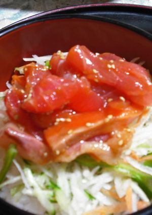 お得なハンパ刺身で簡単ユッケ丼-レシピのメイン写真