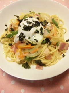 本みりんが隠し味★卵のせのせ和風パスタ-レシピのメイン写真