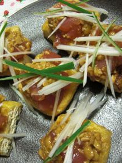☆油揚げに♪マグロ納豆のせ☆-レシピのメイン写真