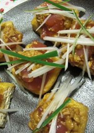 ☆油揚げに♪マグロ納豆のせ☆-レシピのメイン写真