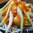 エビチリをもやしとセロリでボリュームUP