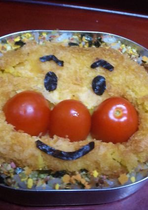 コロッケで超簡単☆アンパンマン弁当-レシピのメイン写真