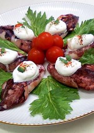 焼きヤリイカのふわっとクリームソースがけ-レシピのメイン写真