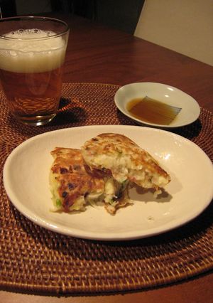 ポン酢で食べるチーズ入りお好み焼き-レシピのメイン写真