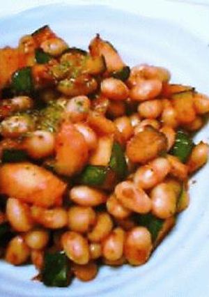 ささっとできちゃう★南瓜と大豆のケチャ炒め　-レシピのメイン写真