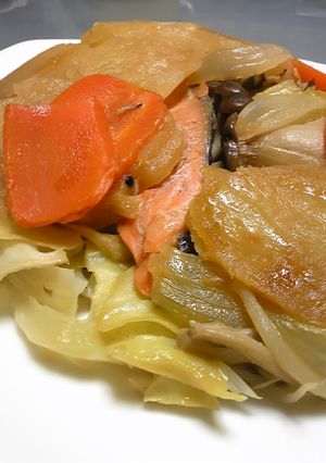 お一人様☆魚のなんでものっけ蒸し-レシピのメイン写真