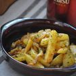 じゃが芋と鶏皮のカレーバジル炒め