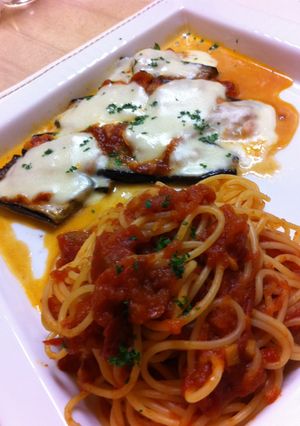 モッツァレラチーズのなすとトマトのパスタ-レシピのメイン写真