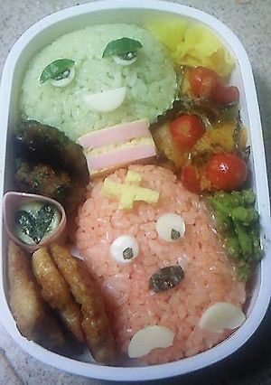 ガチャピン　ムック　　キャラ弁-レシピのメイン写真