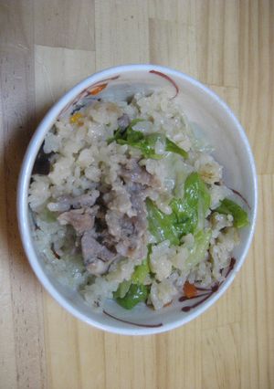 中華風♪豚肉とレタスの炊き込みご飯-レシピのメイン写真